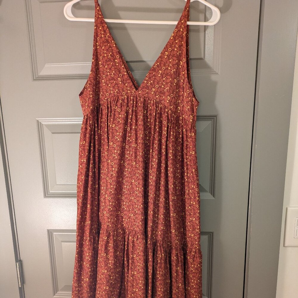 Hackwith Design House Babydoll Tank Dress in Red Floral, Size Small